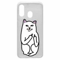 Чехол для Samsung A40 Кот с факом - PrintSalon