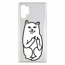 Чехол для Samsung Note 10 Plus Кот с факом - PrintSalon
