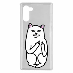 Чехол для Samsung Note 10 Кот с факом - PrintSalon