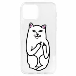 Чехол для iPhone 12 Кот с факом - PrintSalon