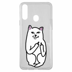 Чехол для Samsung A20s Кот с факом - PrintSalon