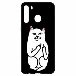 Чехол для Samsung A21 Кот с факом - PrintSalon