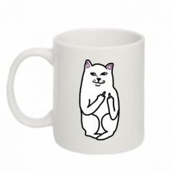 Чашка 320ml Кот с факом-PrintSalon Чашка 320ml Кот с факом