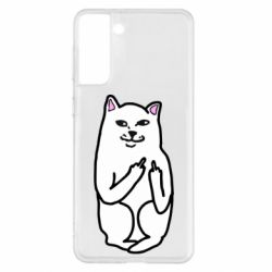 Чехол для Samsung S21+ Кот с факом - PrintSalon