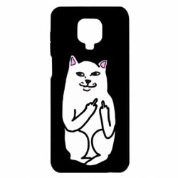 Чехол для Xiaomi Redmi Note 9S/9Pro/9Pro Max Кот с факом - PrintSalon
