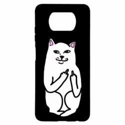 Чехол для Xiaomi Poco X3 Кот с факом - PrintSalon