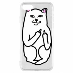 Чехол для iPhone SE 2022 Кот с факом - PrintSalon