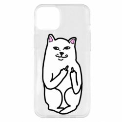 Чехол для iPhone 14 Plus Кот с факом - PrintSalon