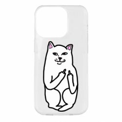 Чехол для iPhone 14 Pro Кот с факом - PrintSalon