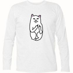Футболка с длинным рукавом Кот с факом - PrintSalon