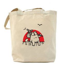 Эко-сумка Кот Саймона на фоне заката - PrintSalon