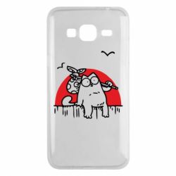 Чехол для Samsung J3 2016 Кот Саймона на фоне заката - PrintSalon
