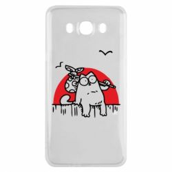 Чехол для Samsung J7 2016 Кот Саймона на фоне заката - PrintSalon