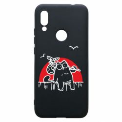 Чехол для Xiaomi Redmi 7 Кот Саймона на фоне заката - PrintSalon