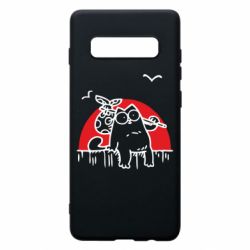 Чехол для Samsung S10+ Кот Саймона на фоне заката - PrintSalon