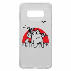 Чехол для Samsung S10e Кот Саймона на фоне заката - PrintSalon