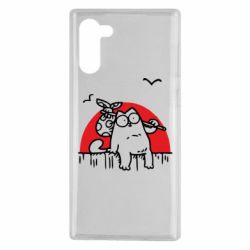 Чехол для Samsung Note 10 Кот Саймона на фоне заката - PrintSalon