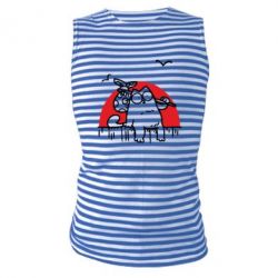 Майка-тельняшка Кот Саймона на фоне заката - PrintSalon