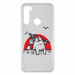 Чехол для Xiaomi Redmi Note 8 Кот Саймона на фоне заката - PrintSalon