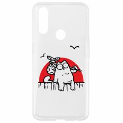 Чехол для Oppo A31 Кот Саймона на фоне заката - PrintSalon