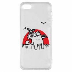 Чехол для iPhone5/5S/SE Кот Саймона на фоне заката - PrintSalon