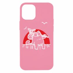 Чехол для iPhone 12 mini Кот Саймона на фоне заката-PrintSalon Чехол для iPhone 12 mini Кот Саймона на фоне заката