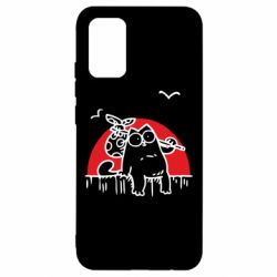 Чехол для Samsung A02s/M02s Кот Саймона на фоне заката - PrintSalon