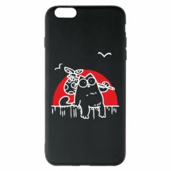Чехол для iPhone 6 Plus/6S Plus Кот Саймона на фоне заката - PrintSalon