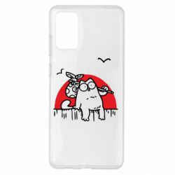 Чехол для Samsung S20+ Кот Саймона на фоне заката - PrintSalon