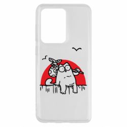Чехол для Samsung S20 Ultra Кот Саймона на фоне заката - PrintSalon