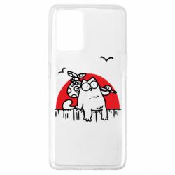 Чехол для Oppo A74 4G Кот Саймона на фоне заката - PrintSalon