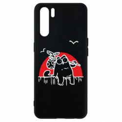 Чехол для Oppo A91/Reno3 Кот Саймона на фоне заката - PrintSalon