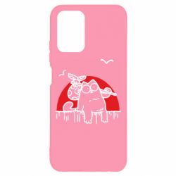 Чехол для Xiaomi Redmi Note 10 Кот Саймона на фоне заката-PrintSalon Чехол для Xiaomi Redmi Note 10 Кот Саймона на фоне заката