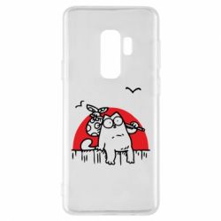 Чехол для Samsung S9+ Кот Саймона на фоне заката - PrintSalon