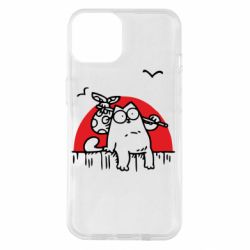 Чехол для iPhone 14 Кот Саймона на фоне заката-PrintSalon Чехол для iPhone 14 Кот Саймона на фоне заката