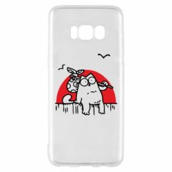 Чехол для Samsung S8 Кот Саймона на фоне заката - PrintSalon