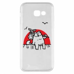 Чехол для Samsung A5 2017 Кот Саймона на фоне заката - PrintSalon
