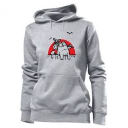 Женское худи Кот Саймона на фоне заката - PrintSalon
