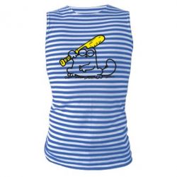 Майка-тельняшка Кот Саймона с битой - PrintSalon