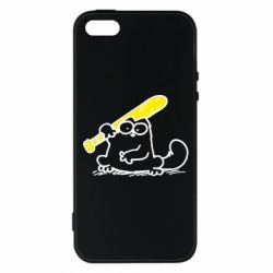 Чехол для iPhone5/5S/SE Кот Саймона с битой - PrintSalon