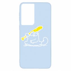 Чехол для Samsung S21 Кот Саймона с битой - PrintSalon