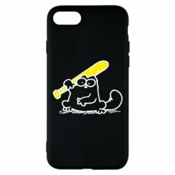 Чехол для iPhone 8 Кот Саймона с битой - PrintSalon