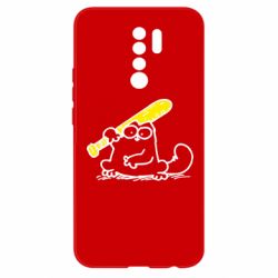 Чехол для Xiaomi Redmi 9 Кот Саймона с битой - PrintSalon