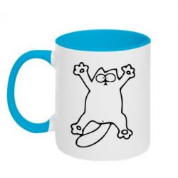Чашка двухцветная 320ml Кот-звезда - PrintSalon