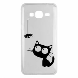 Чехол для Samsung J3 2016 Котик и паук - PrintSalon
