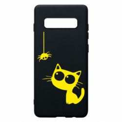 Чехол для Samsung S10+ Котик и паук