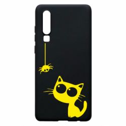 Чехол для Huawei P30 Котик и паук - PrintSalon