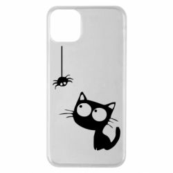 Чехол для iPhone 11 Pro Max Котик и паук - PrintSalon