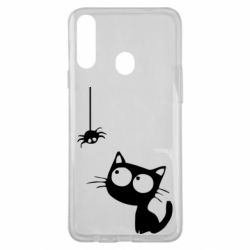 Чехол для Samsung A20s Котик и паук - PrintSalon