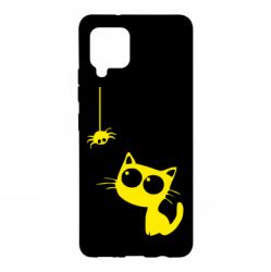 Чехол для Samsung A42 5G Котик и паук - PrintSalon